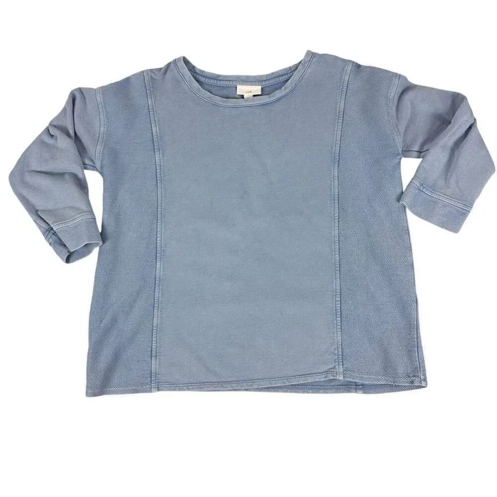 J Jill Sweater Womens Crew neck Pullover Sweatshirt Size Small 3/4 Sleeve Light